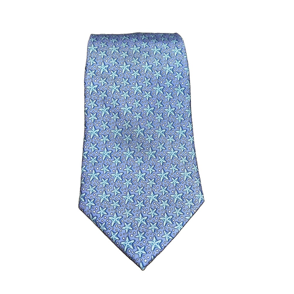Vineyard Vines Mens Tie lavender purple With Star Fish 100% Silk Made in USA